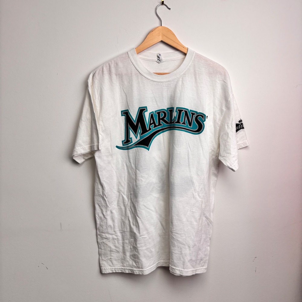 Vintage Florida Marlins Mitre 52 Budweiser Crew T Shirt 90s Anvil XL